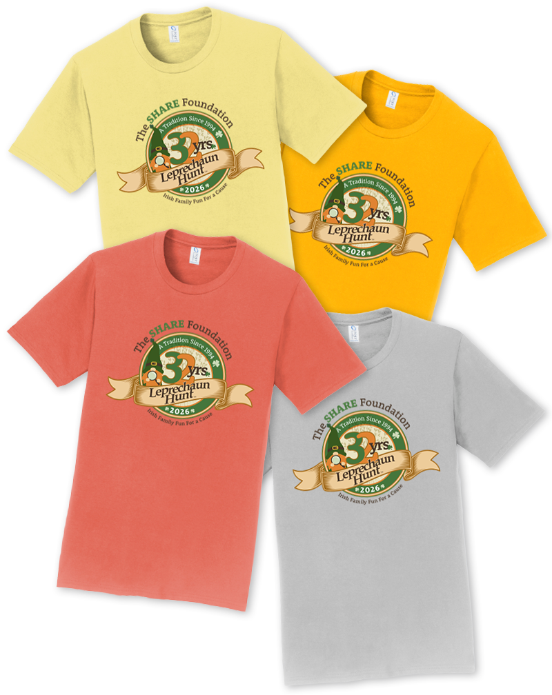 SHARE Foundation 2026 Leprechaun Hunt T-shirts